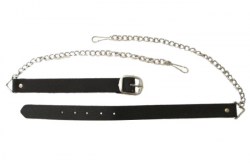 Sporran elegante de piel gris con borlas