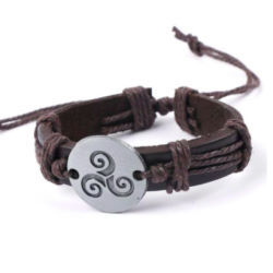 Pulsera Triskel Celta y Cuero